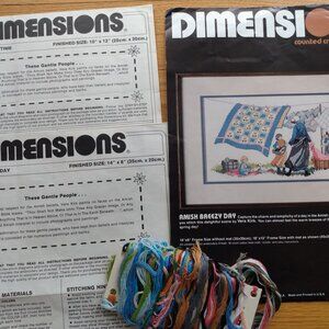 Vintage Cross Stitch Pattern Charts Amish Playtime & Breezy Day